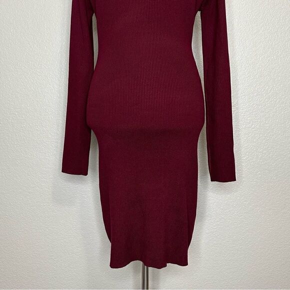 Fashion Nova Burgundy Arie Sweater Mini Dress - Picture 10 of 13